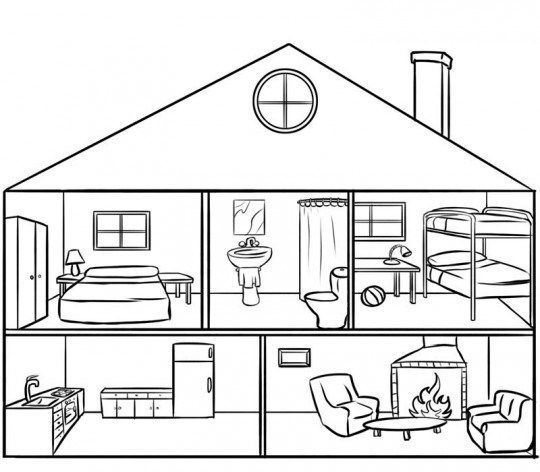 como dibujar una casa con sus partes