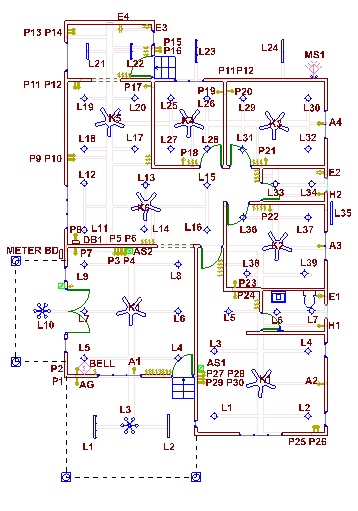 Contoh pelan elektrik rumah