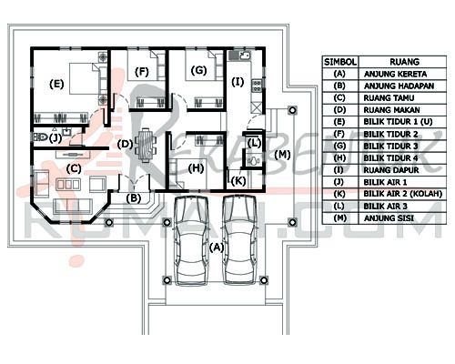 Pelan rumah 1600 kaki persegi