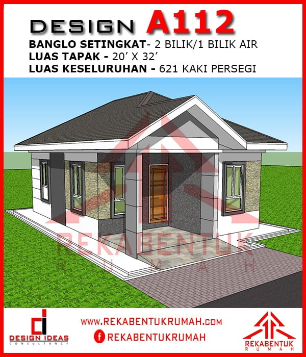 Pelan rumah 2 bilik