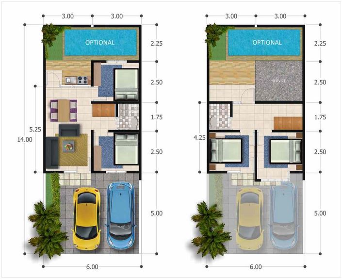 Pelan rumah 2 tingkat kos rendah