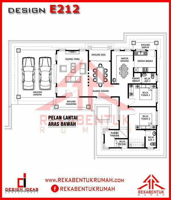 Pelan rumah 2 tingkat moden