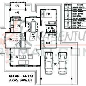 Pelan rumah 2 tingkat sederhana