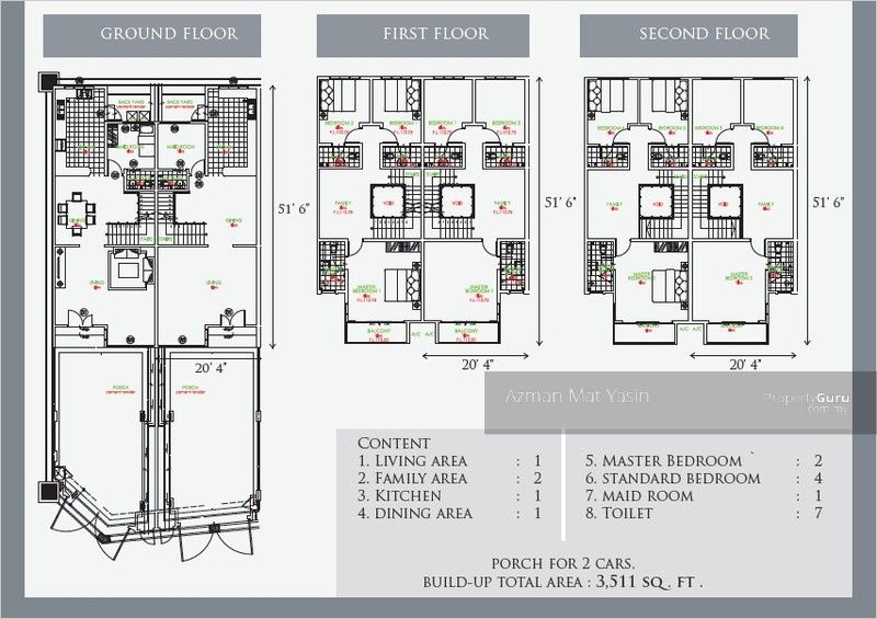 Pelan rumah 3 tingkat