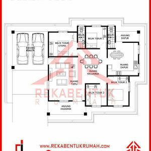 Pelan rumah 4 bilik 3 bilik air