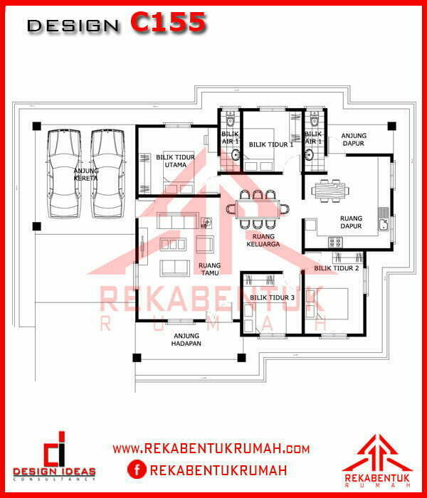 Pelan rumah 4 bilik 3 bilik air