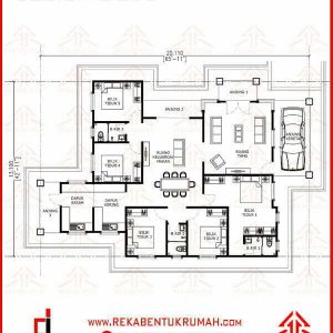 Pelan rumah 5 bilik tidur