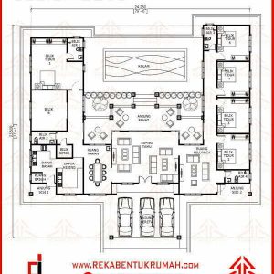 Pelan rumah 6 bilik tidur