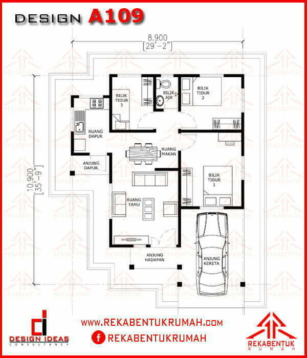 Pelan rumah 900 kaki persegi