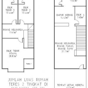 Pelan rumah dua tingkat kos rendah