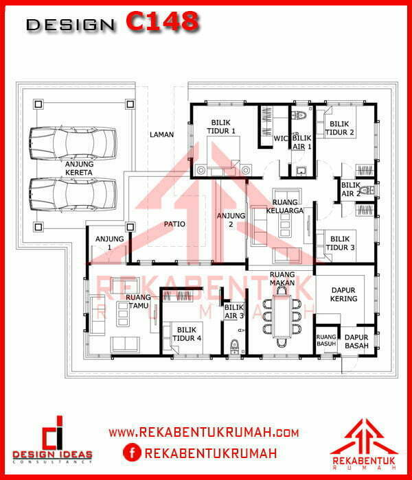 Pelan rumah empat bilik
