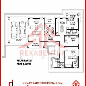 Pelan rumah kampung 5 bilik