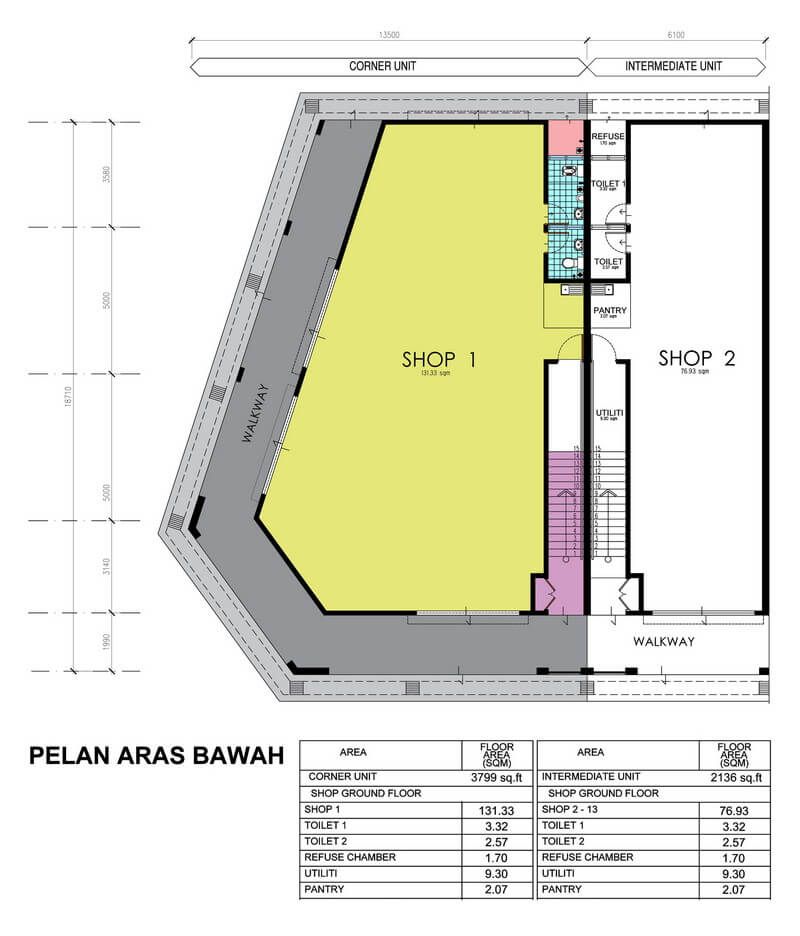 Pelan rumah kedai 2 tingkat