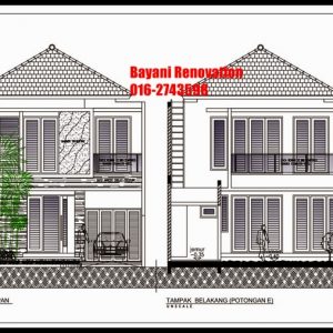 Pelan rumah pandangan depan