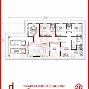 Pelan rumah setingkat 4 bilik 3 bilik air