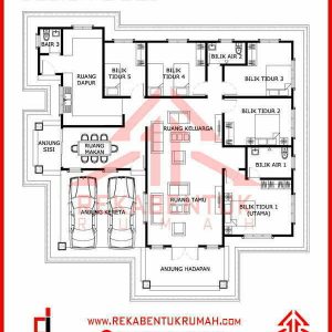 Pelan rumah teres 5 bilik