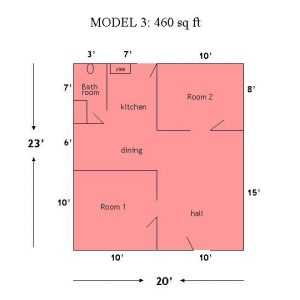 Pelan rumah untuk 2 bilik