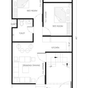 Plan rumah 22 x 40