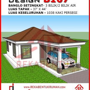 Plan rumah 3 bilik 2 bilik air