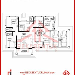 Plan rumah 4 bilik