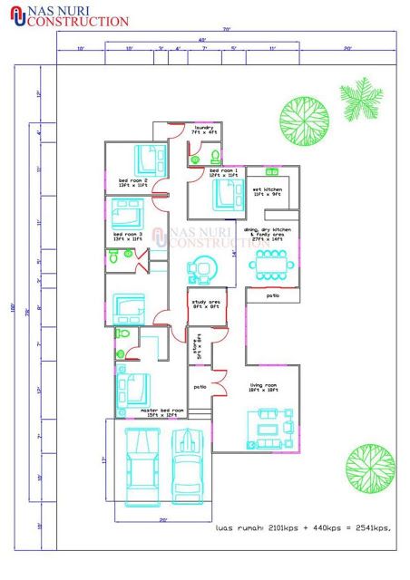 Plan rumah 5 bilik tidur