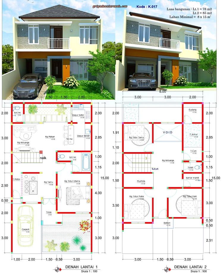 Plan rumah dua tingkat