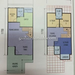 Plan rumah teres 2 tingkat