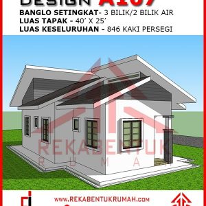 Rumah 3 bilik 2 bilik air