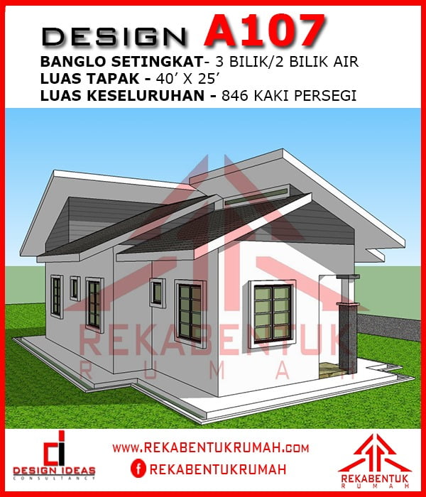 Rumah 3 bilik 2 bilik air