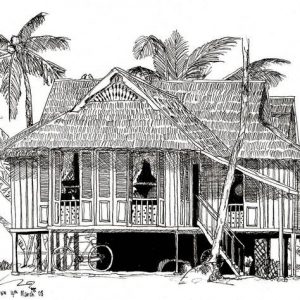 Rumah kampung lukisan